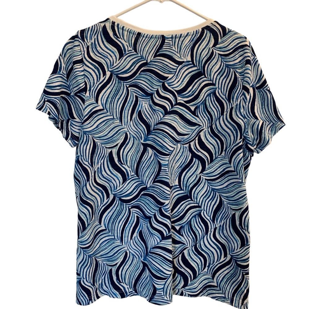 Chico’s Blue Cotton Short Sleeve T-Shirt Size Large - Picture 4 of 15
